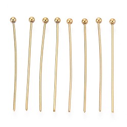 Настоящее золото 18K 304 наконечники из нержавеющей стали, ионное покрытие (ip), реальный 18 k позолоченный, 30 мм, Руководитель: 2 mm