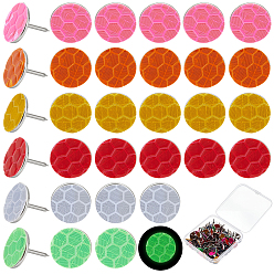 Mixed Color 120Pcs 6 Colors Steel Pins, Drawing Push Pins for Photo, Bulletin Board, Mixed Color, 10.5x10.5mm, 20pcs/color