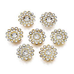 Кристалл Шить на горный хрусталь, прозрачное стекло горный хрусталь, с настройками железного зубца, граненые, цветок, кристалл, 14x4.5 мм, отверстие : 1.2 мм