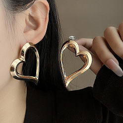 Сердце Серьги железа, золотые, сердце, 61x37.9 мм