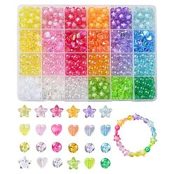 (52) Непрозрачная лаванда Прозрачные акриловые бусины, разнообразные, разноцветные, 7.5~12x8~11.5x3~7 мм, отверстие : 1.5~3 мм