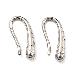 Stainless Steel Color Non-Tarnish 304 Stainless Steel Dangle Earrings, Teardrop, Stainless Steel Color, 14x6.5x3mm