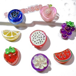 (52) Непрозрачная лаванда Непрозрачные кабошоны из смолы, фрукты, AB цвет, разноцветные, 15~27 мм