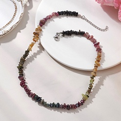 Турмалин Натуральные разноцветные бусы из турмалина, с 304 из нержавеющей стали Lobster Claw застежками, цвет нержавеющей стали, 16.14 дюйм (41 см)