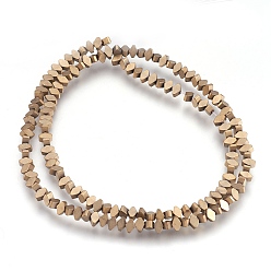 Antique Bronze Plated Electroplate Non-magnetic Synthetic Hematite Bead Strands, Frosted, Rhombus, Antique Bronze Plated, 3x4x2mm, Hole: 1mm, about 158~160pcs/strand, 15.3 inch~15.5 inch(39~39.5cm)