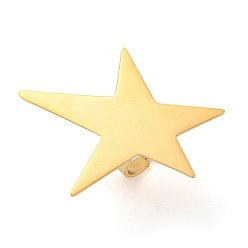 Звезда 304 регулируемые кольца из нержавеющей стали для женщин, золотые, звезда, внутренний диаметр: 17 мм