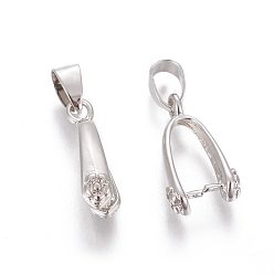 Платина Держатели пончик из латуни, пешня для льда, с петлей, платина, 19x11 мм, отверстие : 3.5x5 мм, контактный: 0.7 mm