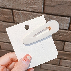 Белый Заколки для волос из кожи аллигатора, аксессуары для волос для женщин и девочек, слеза, белые, 66 мм