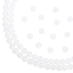Селенит 1 нити натуральных селенитовых бусин нити, круглые, 6~6.5 мм, отверстие : 0.9 мм, около 64~65 шт / нитка, 15.35 дюйм ~ 15.59 дюйм (39~39.6 см)