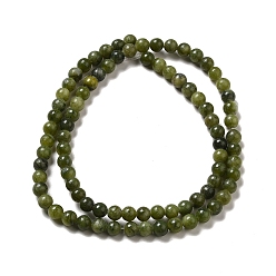 Olive Natural Gemstone Beads, Taiwan Jade, Round, Olive, about 4mm in diameter, hole: 0.8mm, about 88pcs/strand, 15 inch