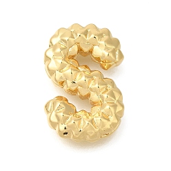 Letter S Стойки покрытие, Латунные подвески, без кадмия и без свинца, подвески с буквой az~z, Письмо с, 21x14x6 мм, отверстие : 2.5x3 мм