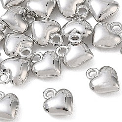 Platin Farbe Shegrace Messinganhänger, Herzanhänger, Nickel frei, Platin Farbe, 8x7x3 mm, Bohrung: 1.2 mm