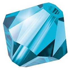 60100 Indicolite Хрустальные бусины preciosa®, чешский хрусталь, биконус(451 69 302 рондель), 60100 индиголит, 4 мм, отверстие : 0.8 мм