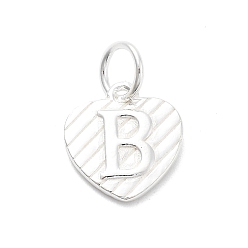 Letter B 925 серебряное сердце с подвесками в виде заглавных букв, с прыжковых колец, серебро , В письме, 11.5x10.5x1.5 мм, отверстие : 4 мм
