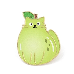 Зеленый В форме кошки с эмалированными булавками в форме груши, булавки для рюкзака, одежда из сплава, зелёные, 30x24 мм