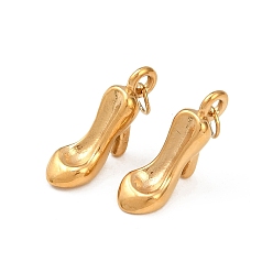 Настоящее золото 18K 304 прелести нержавеющей стали, очарование туфель на высоком каблуке, ионное покрытие (ip), с целью перехода в кольце, реальный 18 k позолоченный, 17.5x7.5x6 мм, отверстие : 3 мм