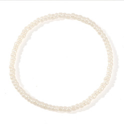 (7BDF) Прозрачный морозный бирюзовый Стеклянный бисер стрейч браслеты, Браслеты дружбы для женщин, которые можно носить в несколько рядов., круглые, призрачный белый, 6.89 дюйм (17.5 см)