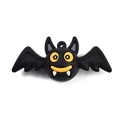 Bat Хэллоуин тема пластиковые подвески из пвх, летучая мышь, 31.5x70x24 мм, отверстие : 2 мм
