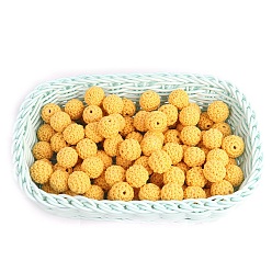 Золотистый Бусины из ткани ручной работы, дерева, покрытого шерстью, круглые, золотые, 20 мм