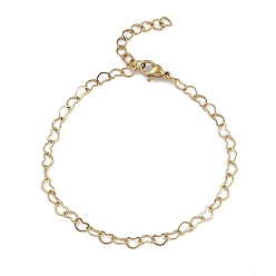 Настоящее золото 14K 304 браслеты из звеньев цепи из нержавеющей стали для женщин, реальный 14 k позолоченный, 6-3/8 дюйм (16.1 см)