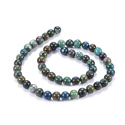 Chrysocolla Natural Chrysocolla Beads Strands, Round, 12mm, Hole: 1mm, about 33pcs/strand, 15.3~15.7 inch(39~40cm)