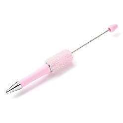 Pink Акриловые ручки-бусины, с пластиком и сплавом, розовые, 148x16.5~17 мм
