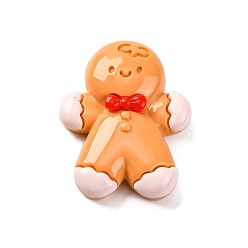 Gingerbread Man Рождественская серия непрозрачные смоляные кабошоны, Колобок, 28.5x22.5x7 мм