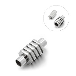 Нержавеющая Сталь Цвет Устойчивые к потускнению гладкие 304 трубчатые магнитные застежки из нержавеющей стали с вклеиваемыми концами, цвет нержавеющей стали, 16x7 мм, отверстие : 3 мм