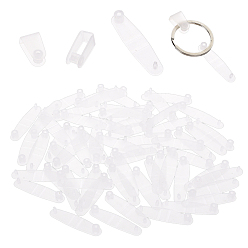 Прозрачный 300шт. пластиковый зажим для бейджа, соединитель для брелока, пластиковый зажим для брелока для держателя карт, шнурки, брелоки, ремешок для держателя удостоверения личности, прозрачные, 15.5x9x6 мм