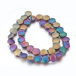 (966) Внутренний цвет Кристалл / Лиловато-лиловый на подкладке Гальванические немагнитная синтетический гематит бисер пряди, матовые, оболочка, с покрытием разноцветным, 10.5x10x4 мм, отверстие : 1 мм, около 40 шт / нитка, 15.55 дюйм (39.5 см)