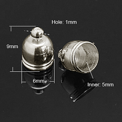 Платина Латуни мозг заканчивается, платина, 9x6 мм, отверстие : 1 мм, внутренний диаметр: 5 мм