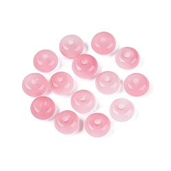 Pink Backfarbe, Imitation von Jade, Glasperlen, Rondell, rosa, 7.5~8.5x4~5 mm, Bohrung: 1.5~1.8 mm, ca. 2500 Stk. / 1000 g