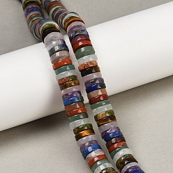 Смешанные камни Природные смешанные камень бисер пряди, диск, Heishi бусы, смешанные окрашенные и неокрашенные, 9.5~10.5x2.5~3 мм, отверстие : 0.7 мм, около 136 шт / нитка, 15.47~15.55'' (39.3~39.5 см)