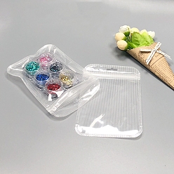 Прозрачный Пластиковые пакеты с застежкой-молнией в прямоугольную полоску, многоразовые упаковочные пакеты, мешок с самоуплотнением, прозрачные, 15x10 см, 50 шт / пакет