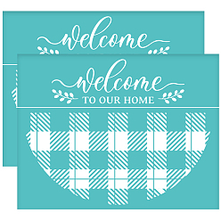 Tartan Самоклеящийся трафарет для шелкографии, для росписи по дереву, ткань футболки украшения diy, бирюзовые, шотландка шаблон, 280x220 мм