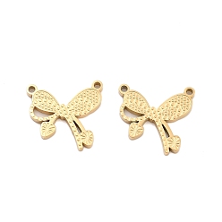 Золотой Ионное покрытие (ip) 304 подвески из нержавеющей стали, очарование бантом, золотые, 15x16x1.5 мм, отверстие : 1.4 мм