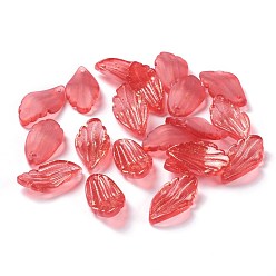Rot Milchglas Anhänger, mit Goldfolie, petaline, rot, 22x12x5 mm, Bohrung: 1 mm