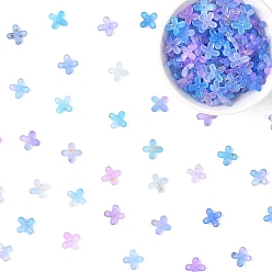 Озёрно--синий 50g металлические колпачки из акрилового бисера с ажурной резьбой, цветок, Плут синий, 11.5x11.5x3 мм, отверстие : 1.5 мм