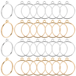 Платиновый & Золотой 40 шт 2 цвета подвески из цинкового сплава в тибетском стиле, круглые кольца, платиной и золотом, 32x28x2.5 мм, отверстие : 2.5 мм, 20 шт / цвет
