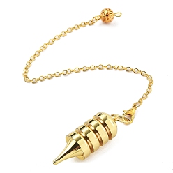 Золотой Латунные маятниковые подвески с большими остроконечными конусами, с когтя омара застежками и цепи, стойки покрытие, золотые, 235 мм, отверстие : 1.6 мм