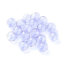 Violet Handmade Blown Glass Beads, Round, Violet, 16x16mm, Hole: 1~2mm
