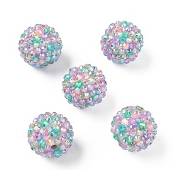 Светло-Синий Круглый смолы горный хрусталь бисер, бусины из жевательной резинки для самодельных ручек, брелки и ювелирные изделия ручной работы, с акриловыми шариками внутри, голубой, 20x18 мм, отверстие : 2.9 мм