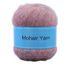 Розово-Коричневый Пряжа для вязания, пряжа мохер, для пледов подушки поделки из пряжи крючком, розово-коричневый, 1 мм, около 50г/моток