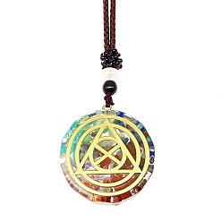 Треугольник Ожерелья с подвесками из смолы, натуральных и синтетических драгоценных камней, треугольные, 25.59 дюйм (65 см)