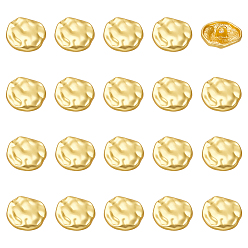 Матовый Золотой Цвет 20 шт. 1 пуговицы с хвостовиком из сплава с отверстиями, неправильный плоский круглый, матовый золотой цвет, 18x17.5x3~6.5 мм, отверстие : 2 мм