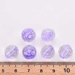 Lilac Transparent Acrylic Beads, Round, Faceted, Lilac, 6x5.5mm, Hole: 1.4mm, about 4160pcs/500g