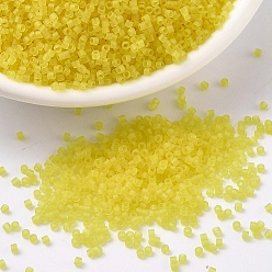 (DB0743) Матовый Прозрачный Желтый Бусины miyuki delica, цилиндр, японский бисер, 11/0, (дБ 0743) матовый прозрачный желтый, 1.3x1.6 мм, отверстия: 0.8 мм, около 10000 шт / мешок, 50 г / мешок