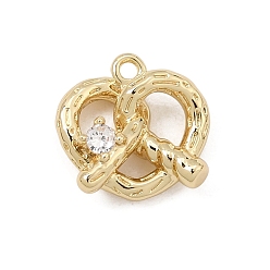 Real 18K Gold Plated Brass Micro Pave Clear Cubic Zirconia Charms, Pretzel  Charms, Real 18K Gold Plated, 12x12x4mm, Hole: 1.4mm