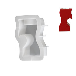 Белый Силиконовые формы для свечей в форме s своими руками, формы для литья смолы, белые, 134x85x51 мм, отверстие : 36 мм, внутренний диаметр: 109x56 мм