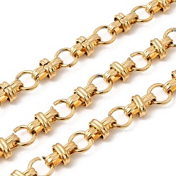 Real 20K Gold Plated 304 стали крест ссылка цепи из нержавеющей, несварные, с катушкой, вакуумное покрытие pvd, реальный 20 k позолоченный, 8x5.5x4 мм